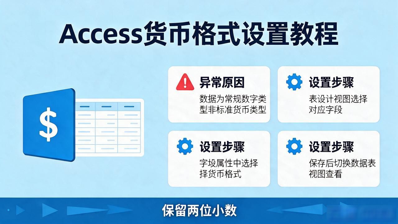 Access数据库货币格式怎么设置？保留两位小数教程