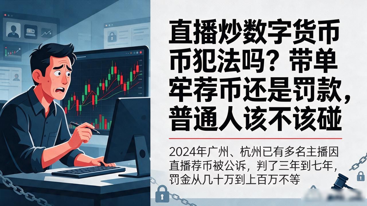 直播炒数字货币犯法吗？带单荐币坐牢还是罚款，普通人该不该碰