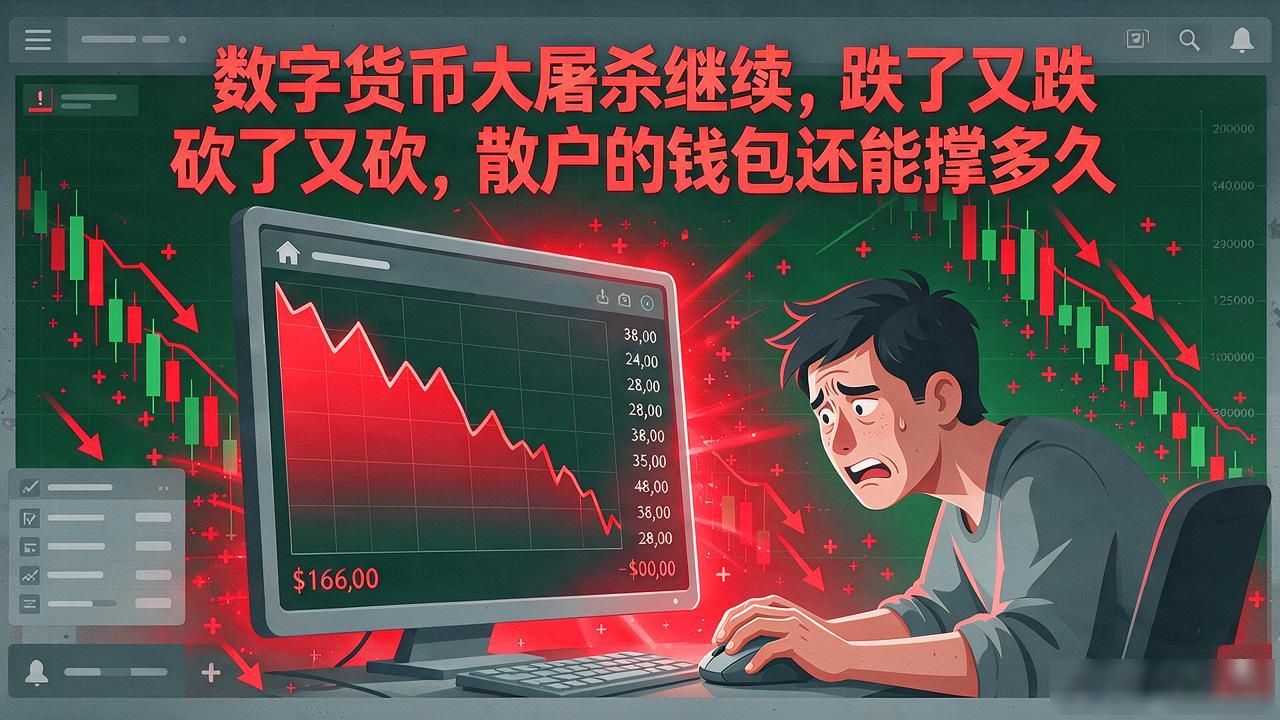 数字货币大屠杀继续，跌了又跌砍了又砍，散户的钱包还能撑多久