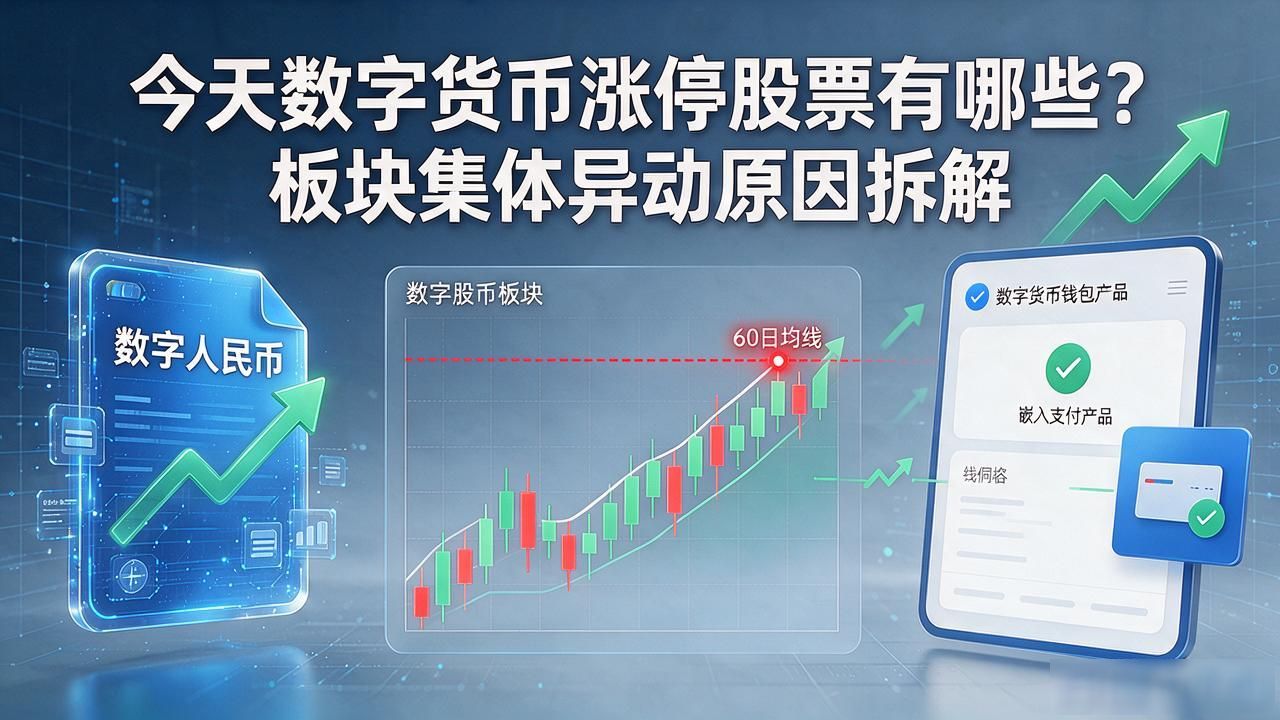 今天数字货币涨停股票有哪些？板块集体异动原因拆解