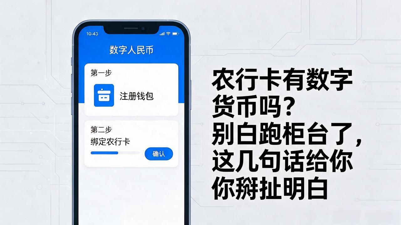 农行卡有数字货币吗？别白跑柜台了，这几句话给你掰扯明白