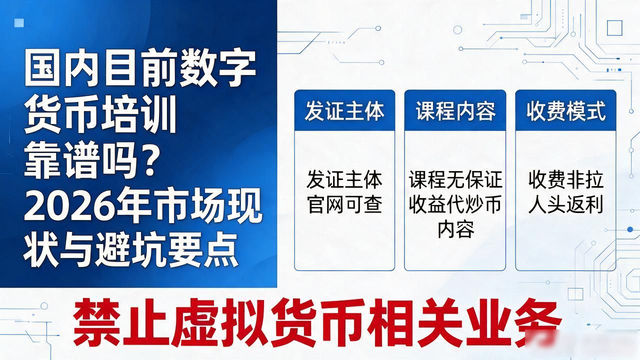国内目前数字货币培训靠谱吗？2026年市场现状与避坑要点