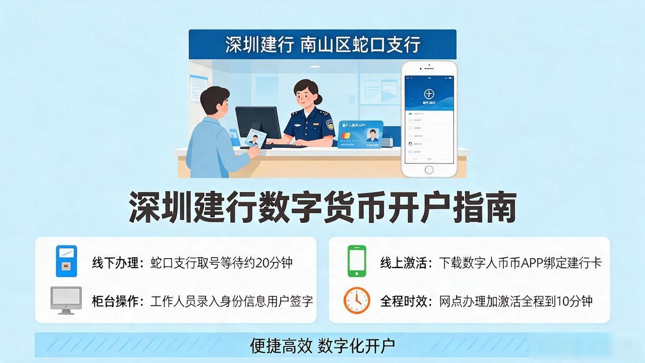 深圳建行数字货币开户怎么办，材料、流程、选哪个网点一次讲清