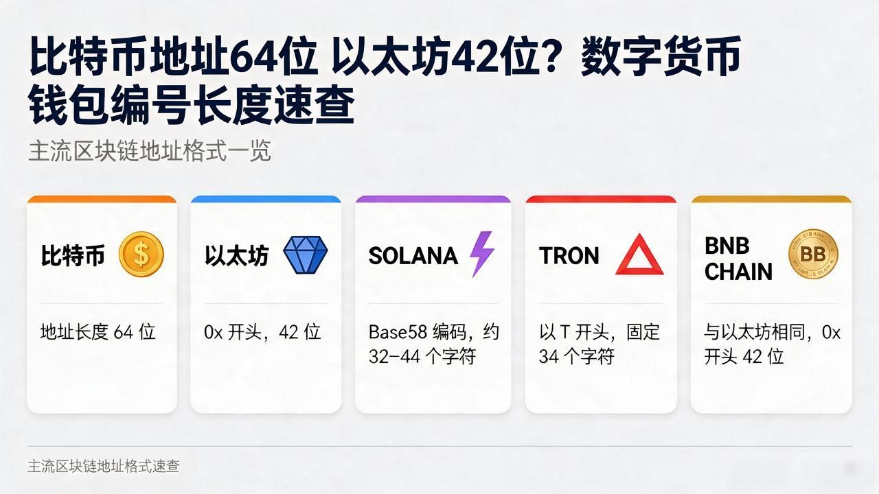 比特币地址64位以太坊42位?数字货币钱包编号长度速查