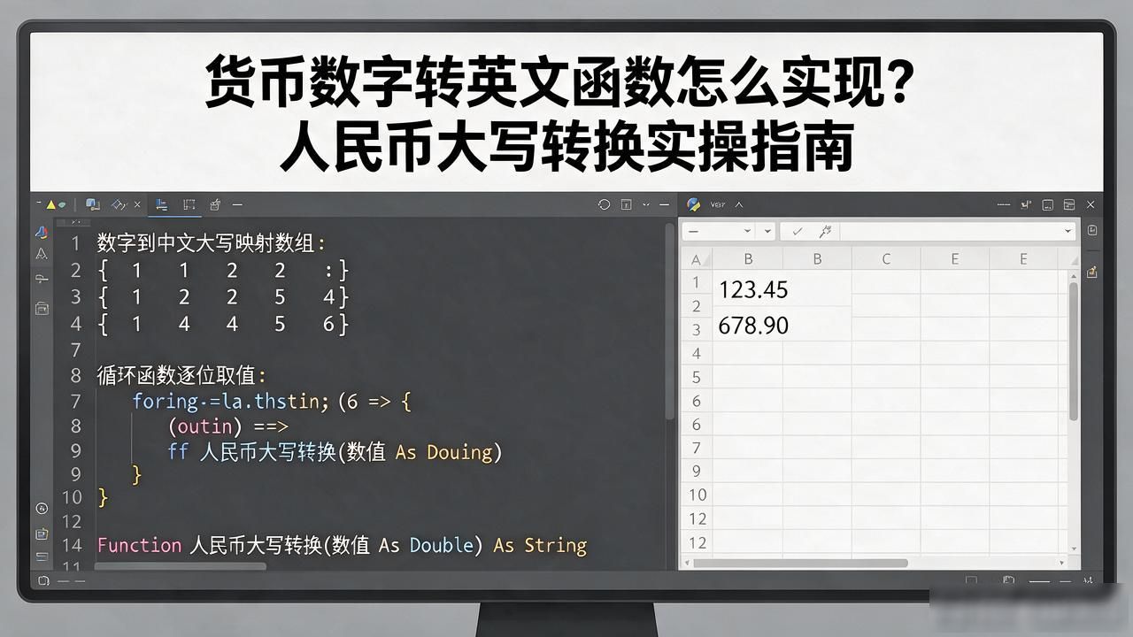 货币数字转英文函数怎么实现？人民币大写转换实操指南