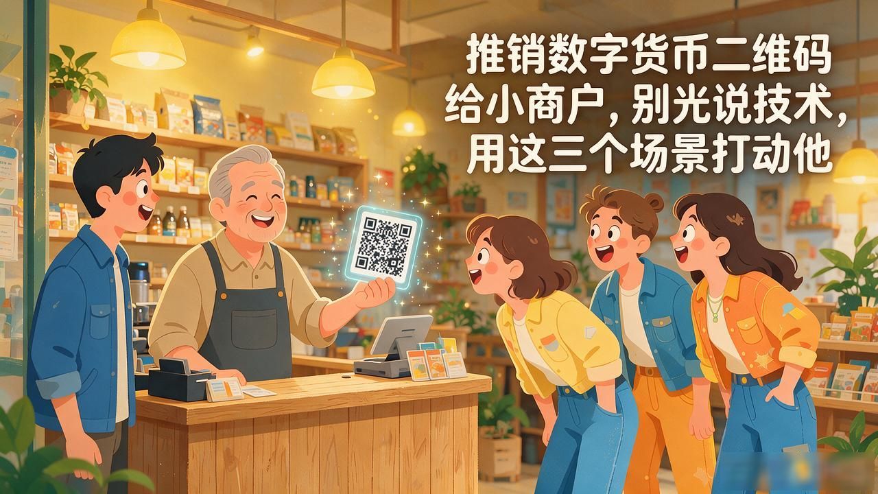 推销数字货币二维码给小商户，别光说技术，用这三个场景打动他