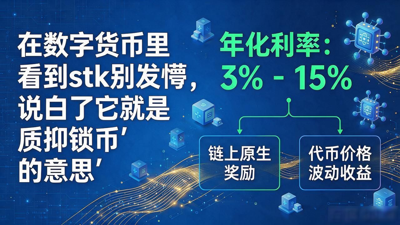 在数字货币里看到stk别发懵，说白了它就是"质押锁币"的意思