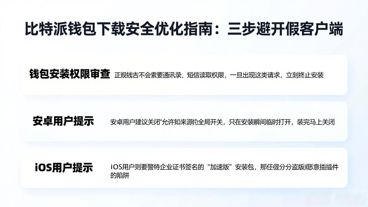 比特派钱包下载安全优化指南:三步避开假客户端